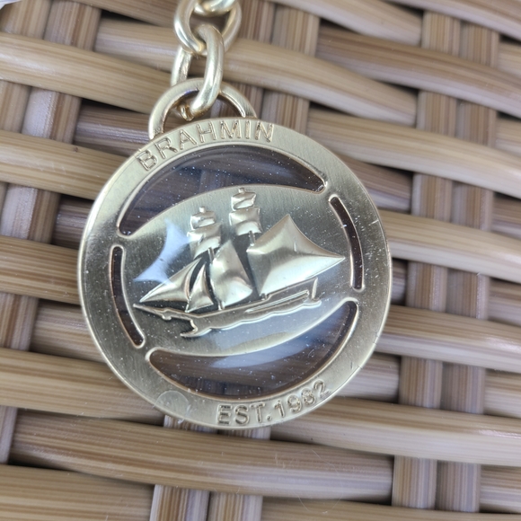 Brahmin Heritage Medallion Keychain Signature Gold - Picture 5 of 6